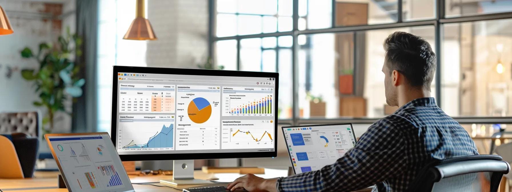 a sleek, modern office setting features a large digital display showcasing a clear, engaging comparison of seo tool pricing against competitors, highlighting key benefits with vibrant infographics and a professional atmosphere.