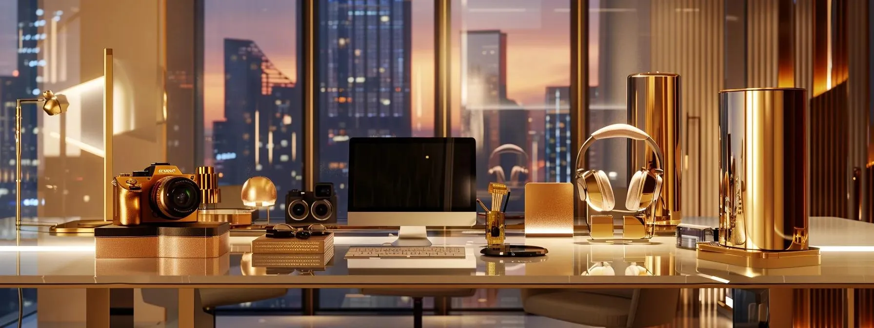 Gold-plated gadgets showcasing luxury, durability, and advanced engineering in modern electronics.